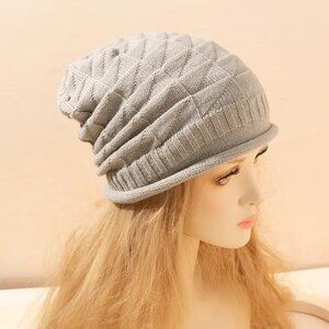 Simple Oversized Slouchy Beanie Warm Knitted Hat